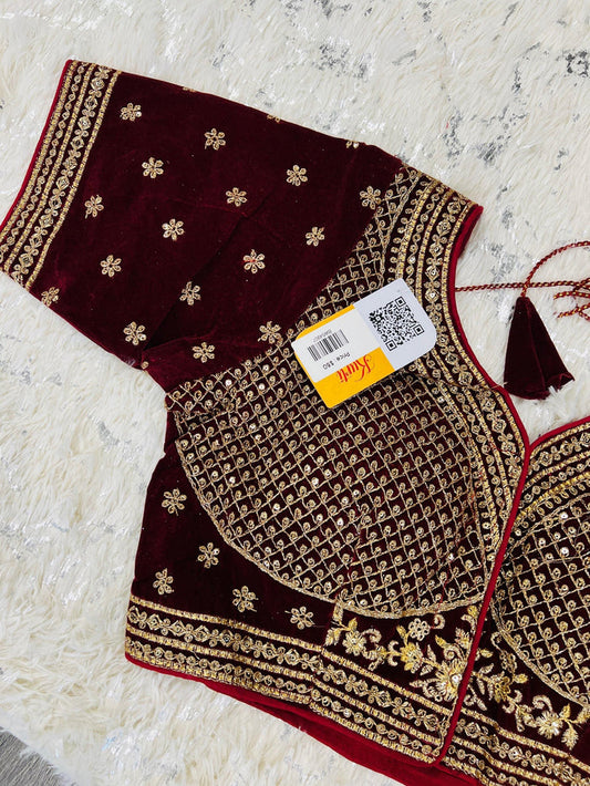 Velvet blouse - Kurti Connection USA