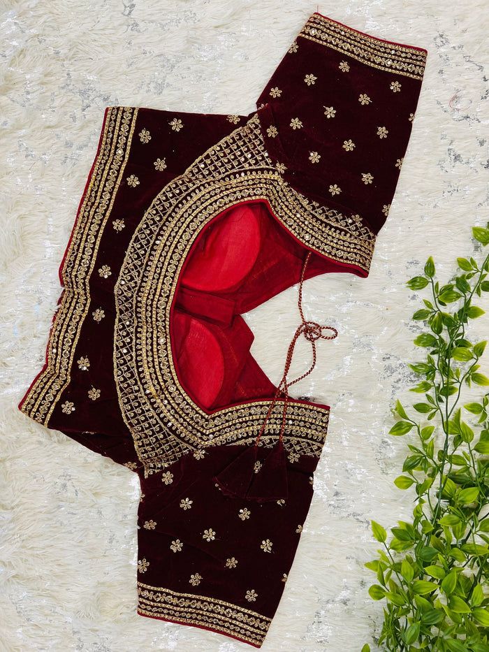 Velvet blouse - Kurti Connection USA