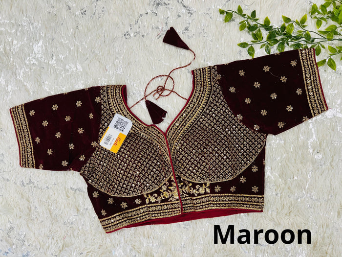 Velvet blouse - Kurti Connection USA
