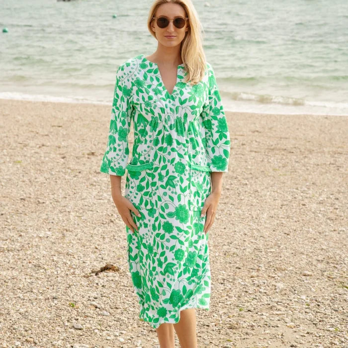 Victoria Floral Towelling Beach Dress / Cover Up | Apple