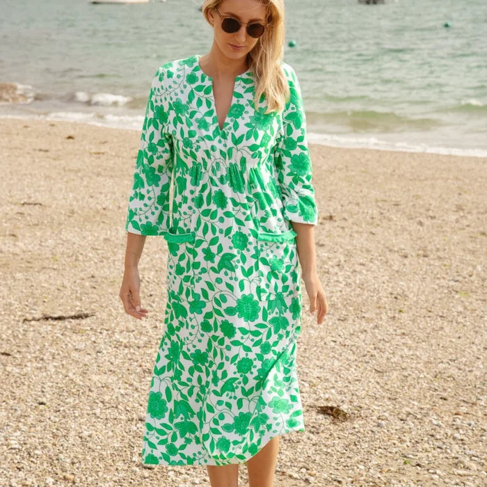 Victoria Floral Towelling Beach Dress / Cover Up | Apple