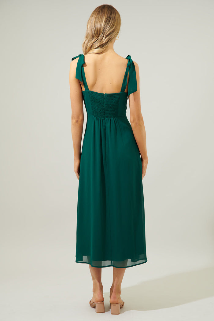 Viejo Tie Strap Midi Dress