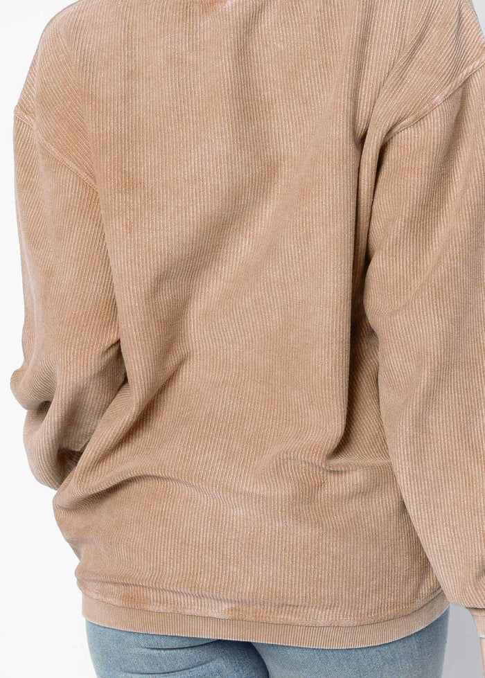 Virginia Tech Hokies Women's Clubhouse Original Corded Crew in Latte