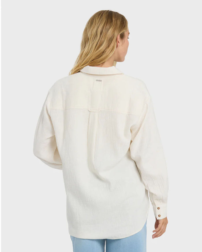Wanderer Solid Long Sleeve Top - Salt Crystal