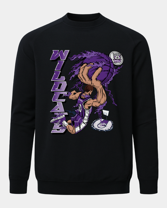 Weber State University Slam Dunk Meridian Black Crewneck