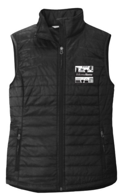 Welcome Home Ladies Packable Puffy Vest (embroidered logo)