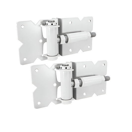 Oxworks Gate Hinge Pair - 304 Stainless Steel - White Powder Coated - Adjustable - - Image 1