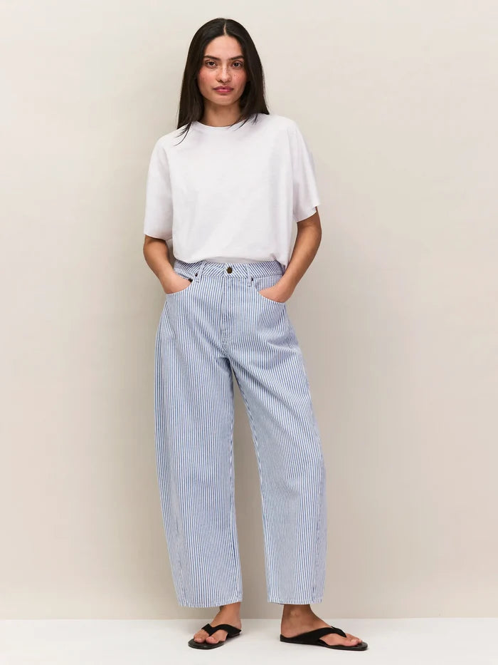 White Slub Jersey Cropped Tee