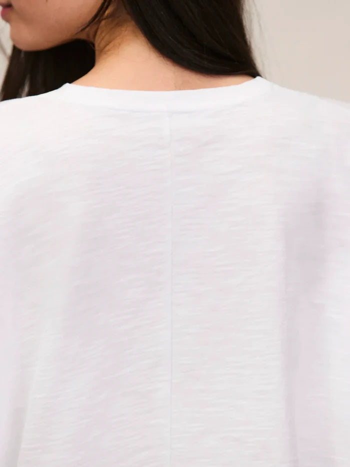 White Slub Jersey Cropped Tee
