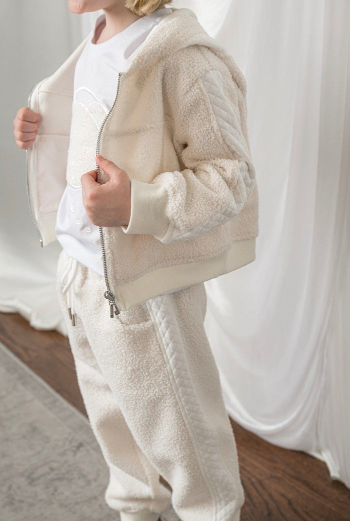 White Teddy Track Suit - Petite Maison Kids