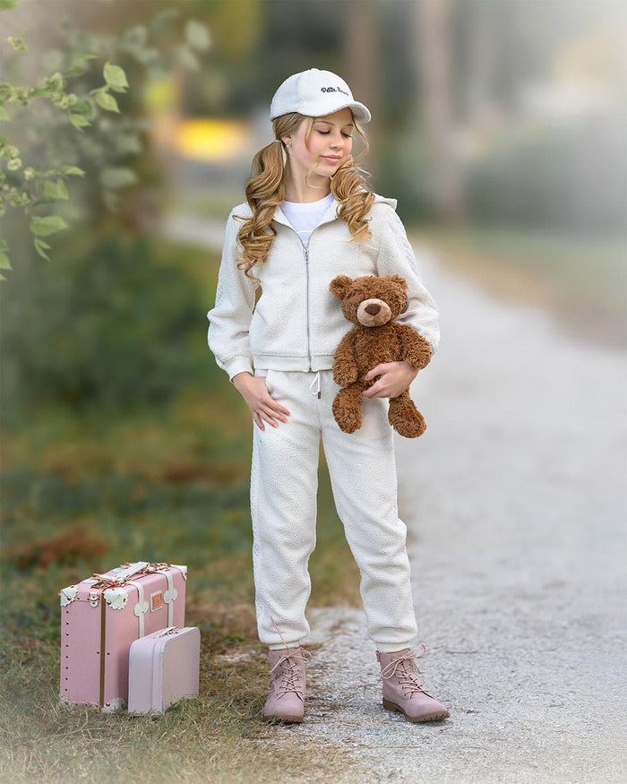 White Teddy Track Suit - Petite Maison Kids