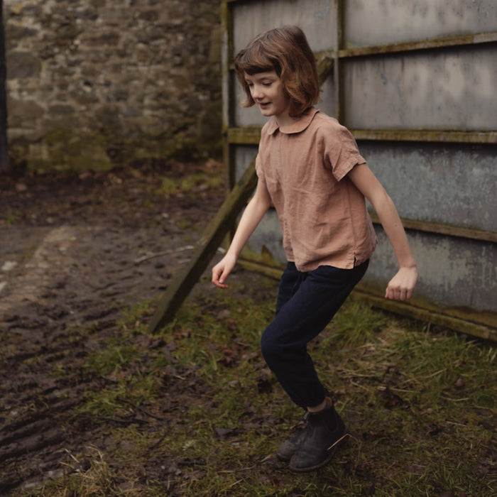 Willow Kids Blouse - Linen - Peony