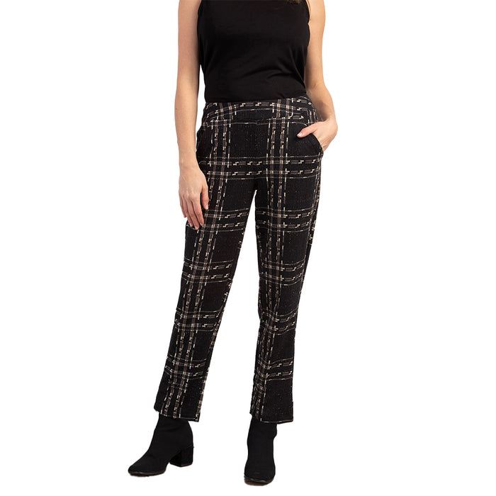 Windowpane Speckle Knit Slim Ankle Pants - 32363-PLD