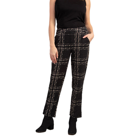 Windowpane Speckle Knit Slim Ankle Pants - 32363-PLD