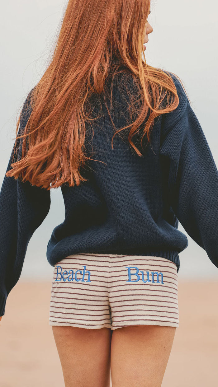 Womens 100% Cotton Roll Neck Jumper | Navy