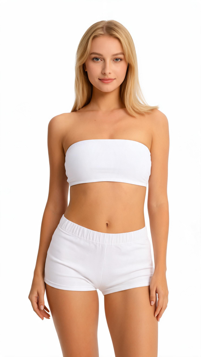 Womens Towelling Hipster Shorts | White