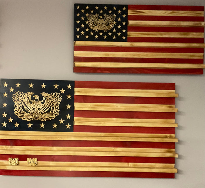 Wooden Flag Coin Holder