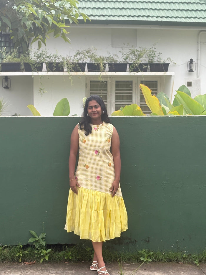 Yellow checked Maxi