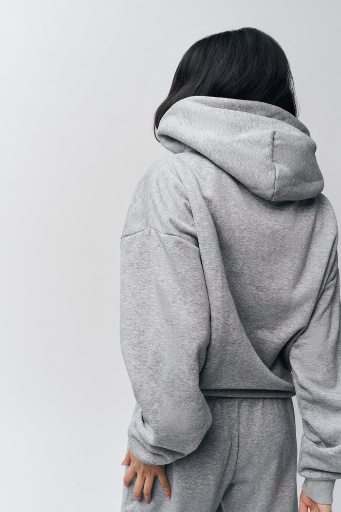 Zip Up Hoodie in Heather Grey