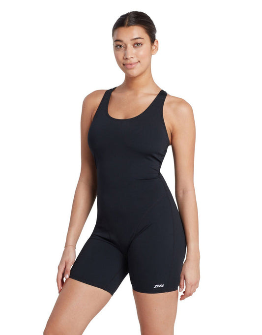 Black Zoggs Cottesloe Legsuit with racerback design