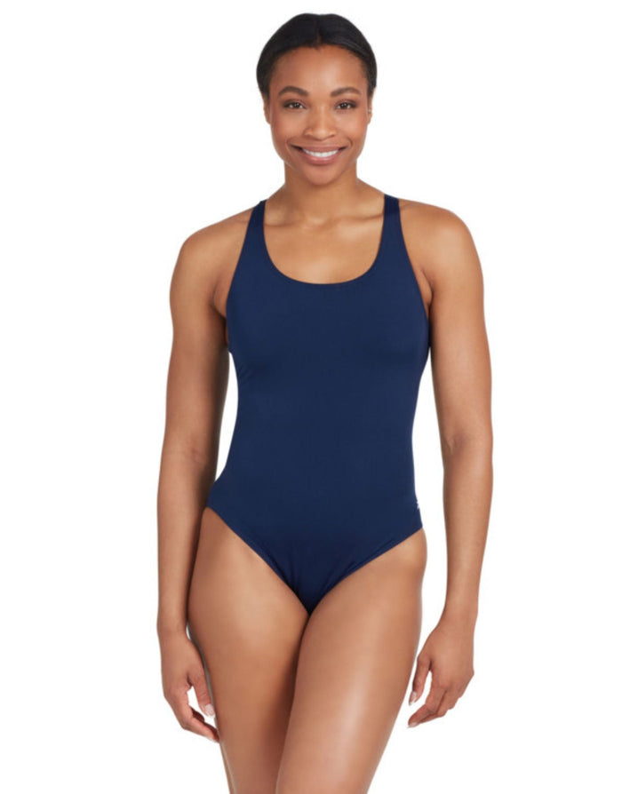 Zoggs Cottesloe Powerback navy one-piece swimsuit