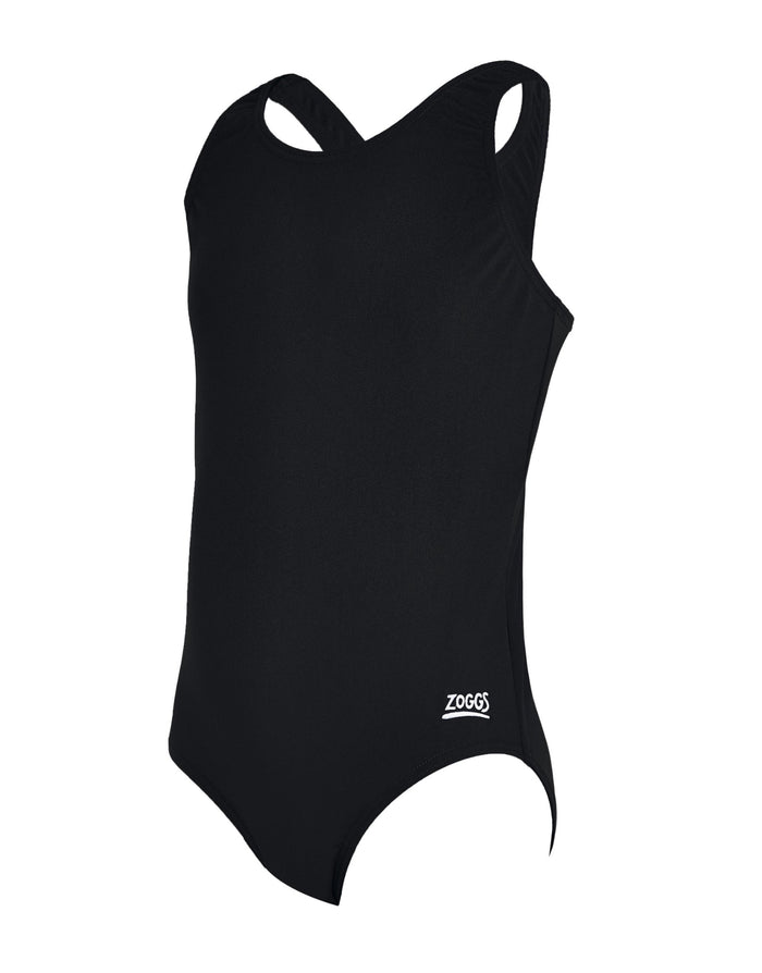 Black Zoggs Girls Cottesloe Sportsback one-piece swimsuit with racerback