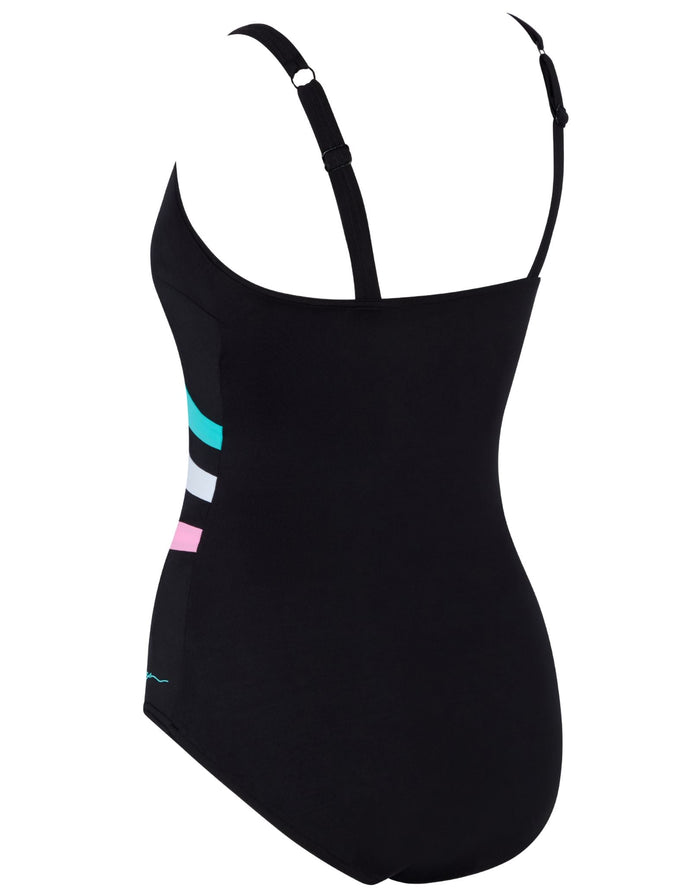 Zoggs Plantopia Wrap Panel Classicback Swimsuit - Blue/White/Pink - Womens Swimwear